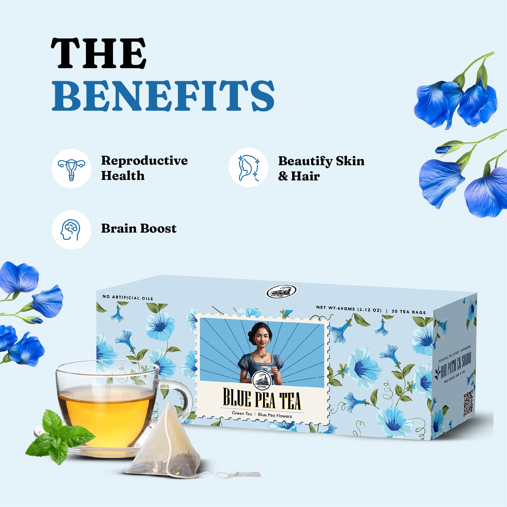 Blue Pea Tea Pyramid Teabags