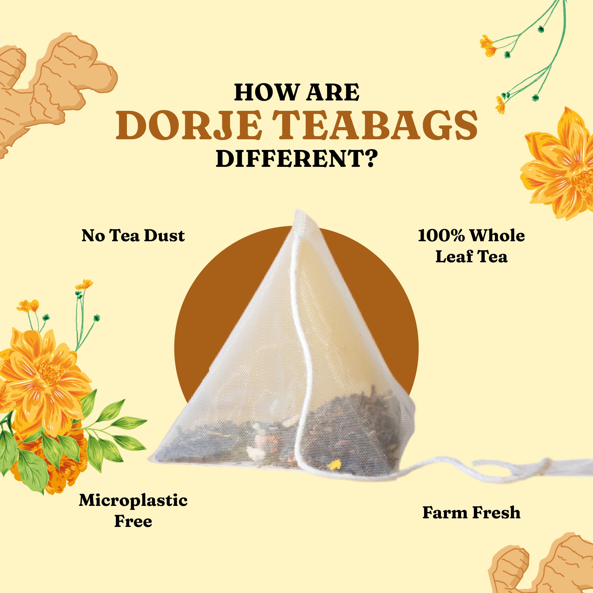 Ginger Marigold Tea Pyramid Teabags