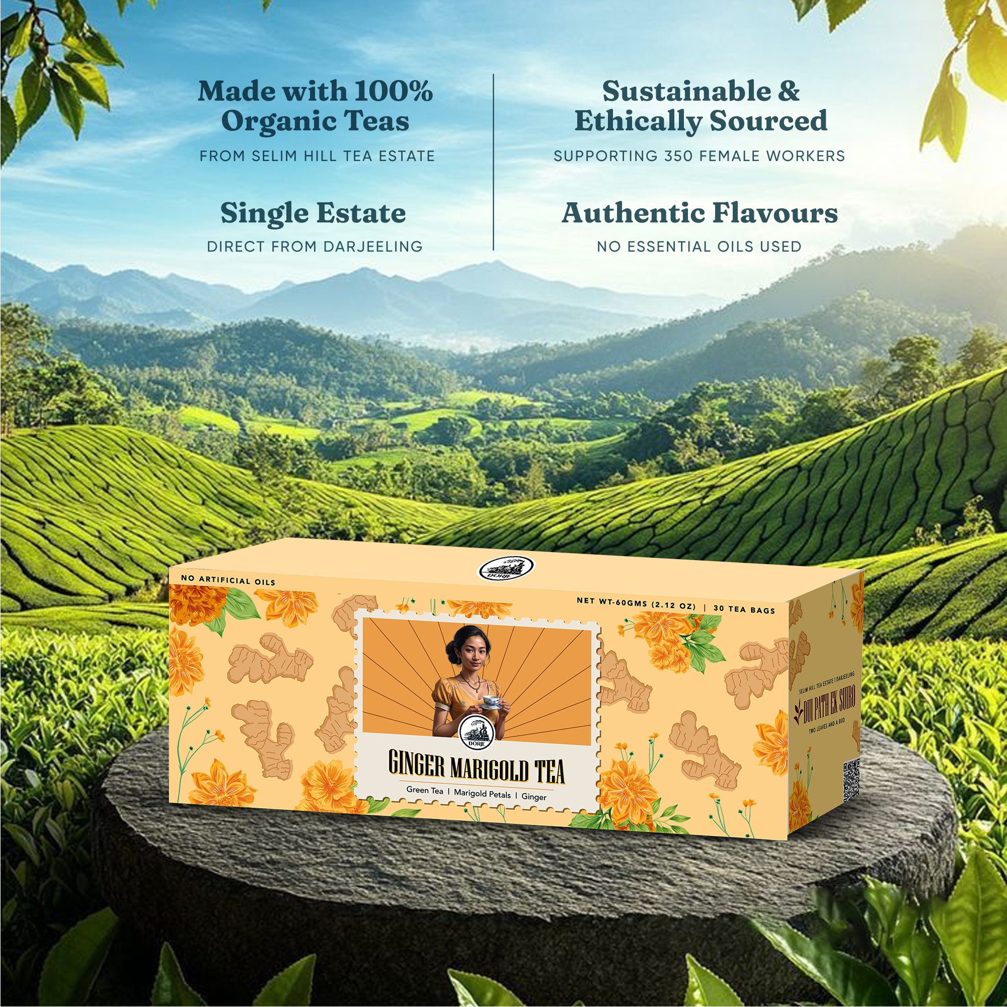 Ginger Marigold Tea Pyramid Teabags