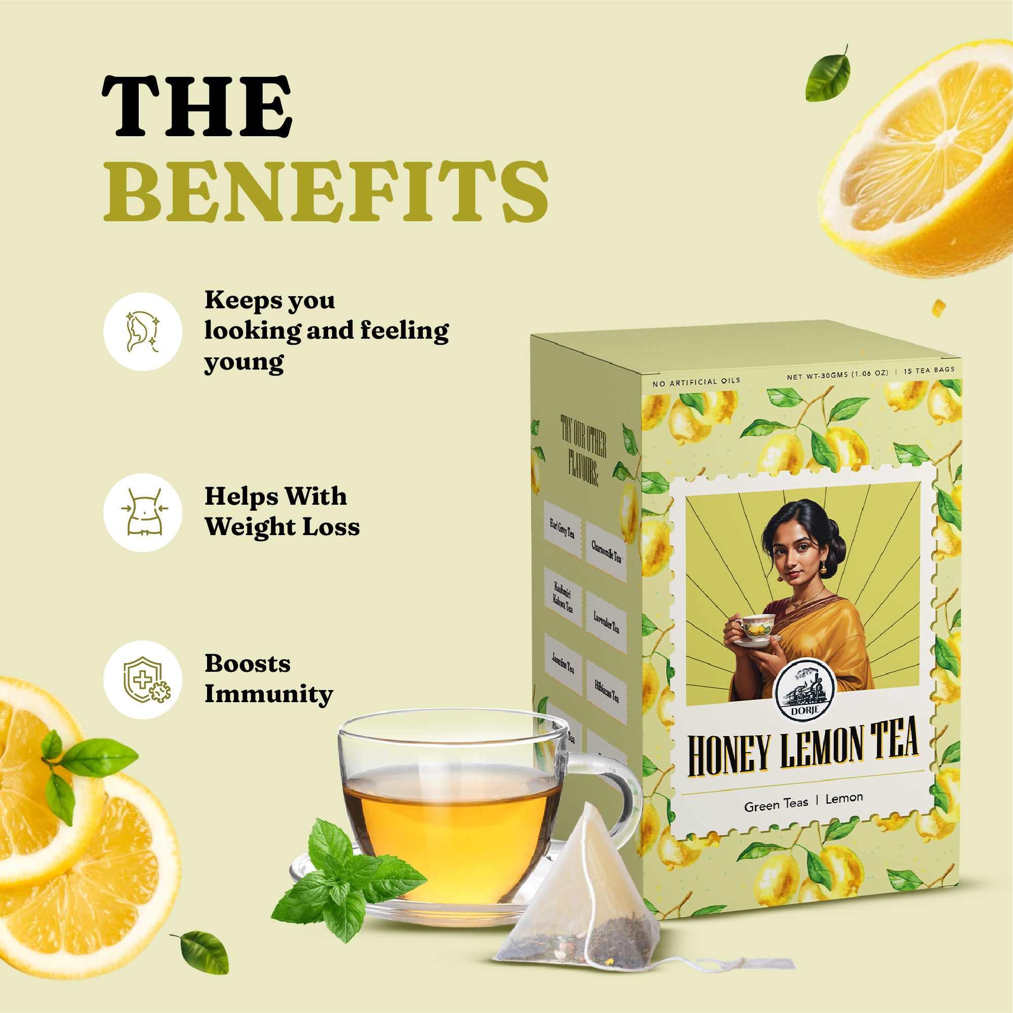 Honey Lemon Tea Pyramid Teabags