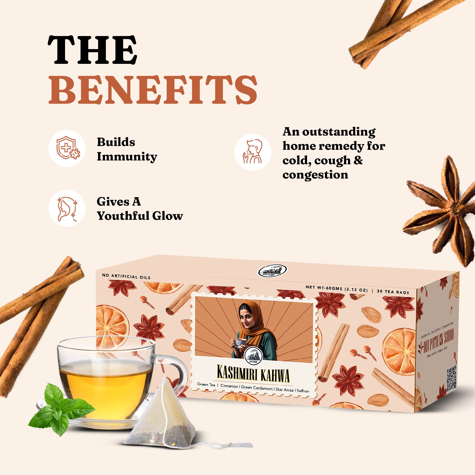 Kashmiri Kahwa Tea Pyramid Teabags